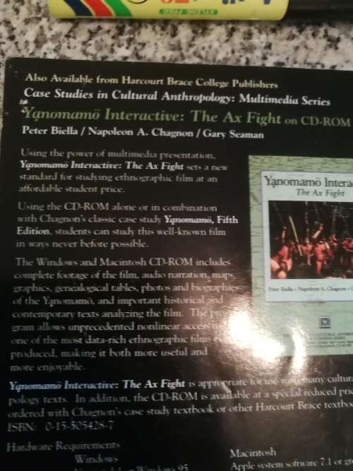 YANOMAMO NAPOLEON A CHAGNON 5TH Ed. Case Studies in Cultural Anthropology