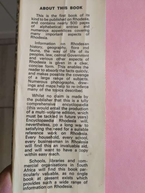 ENCYCLOPAEDIA RHODESIA ( Encyclopedia Rhodesian Rhodesiana includes history )