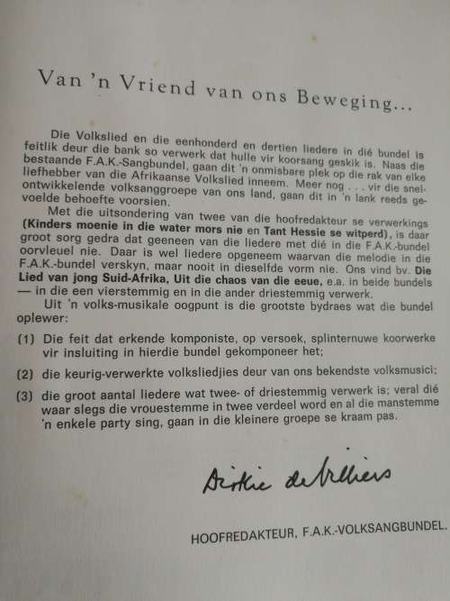 GOUE GERF Die Eerste Volksangbundel wat deur die Nasionale Raad vir Volksang en Volkspele uitgegee