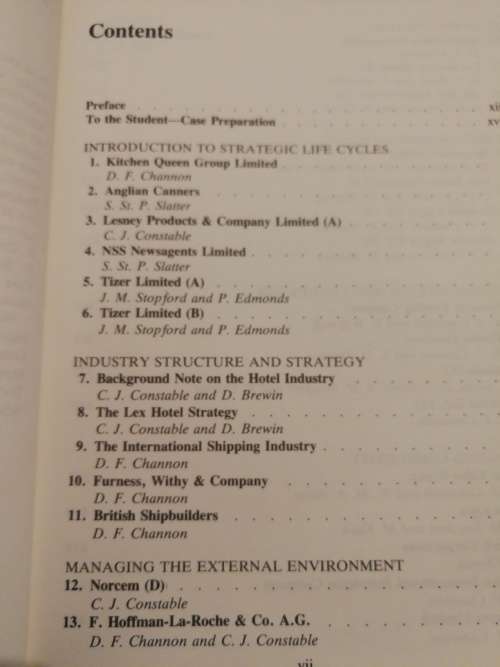 CASES IN STRATEGIC MANAGEMENT JOHN M STOPFORD DEREK F CHANNON J CONSTABLE business case studies
