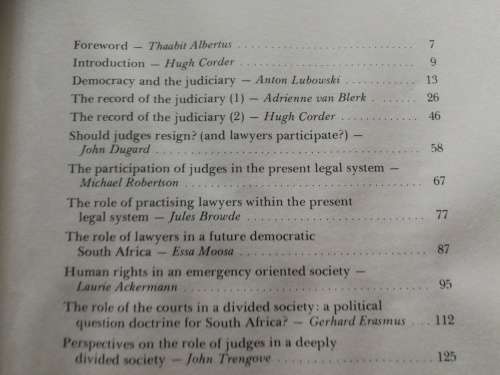 DEMOCRACY and the JUDICIARY Edited by HUGH CORDER Published by IDASA