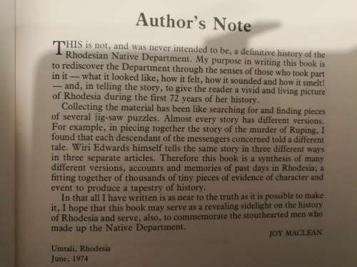 THE GUARDIANS JOY MacLEAN A Story of Rhodesia`s outposts and men women who served in them Rhodesiana