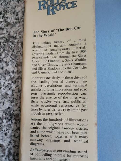 ROLLS ROYCE SEVEN DECADES OF DESCRIPTIONS REPORTS and ROAD TESTS AUTOCAR Rolls-Royce