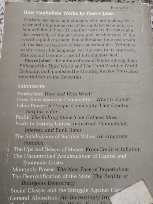 HOW CAPITALISM WORKS  by PIERRE JALEE ( economics   political studies )
