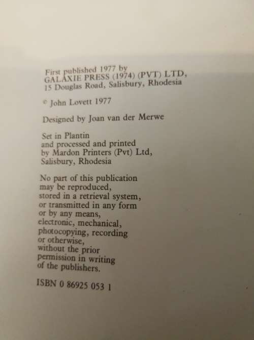 CONTACT JOHN LOVETT A Tribute to those who serve Rhodesia