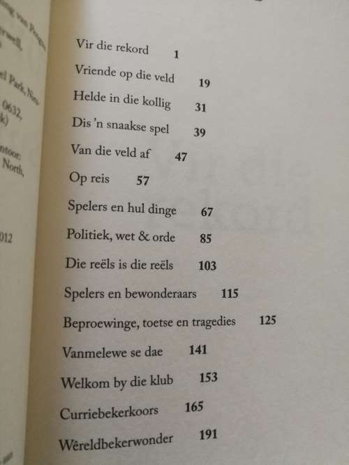 UITSONDERLIKE BOEK VAN SUID AFRIKAANSE RUGBY WIM van den BERG
