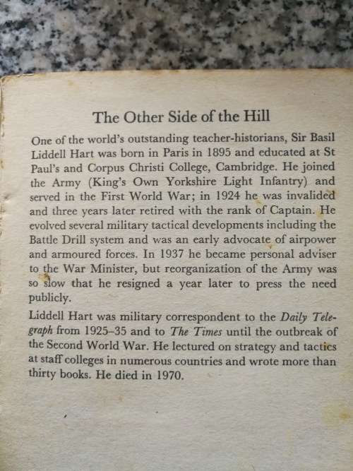THE OTHER SIDE OF THE HILL LIDDELL HART Classic Account of German Generals their Rise and Fall nazi