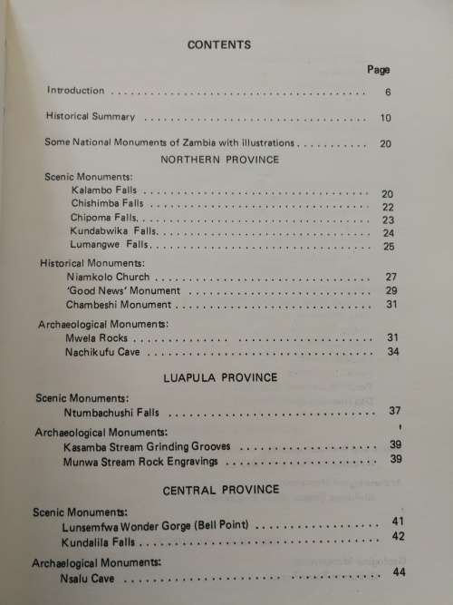 NATIONAL MONUMENTS OF ZAMBIA an ILLUSTRATED GUIDE by D W PHILIPSON