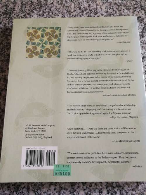 2 ART BOOKS M C ESCHER   including VISIONS OF SYMMETRY