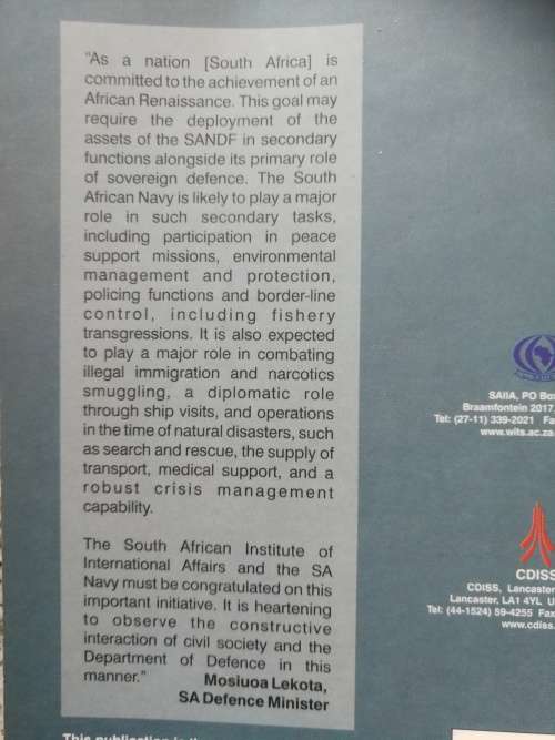 SOUTH AFRICA AND NAVAL POWER AT THE MILLENIUM Ed. MARTIN EDMONDS  and GREG MILLS  S A Navy