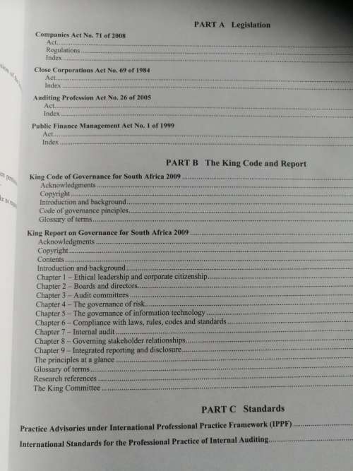 AUDITING LEGISLATION AND STANDARDS
