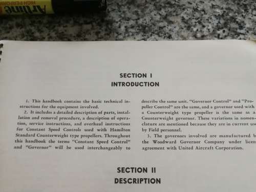 PROPELLER COUNTERWEIGHT GOVERNORS SERVICE MANUAL No 121B  ( 1954 ) ( aviation aircraft flight  )