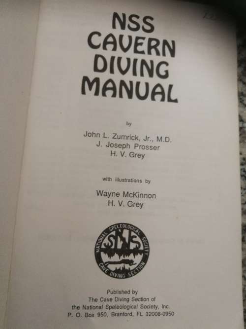 NSS CAVERN DIVING MANUAL JOHN L ZUMRICK  et al Cave scuba skindiving diving