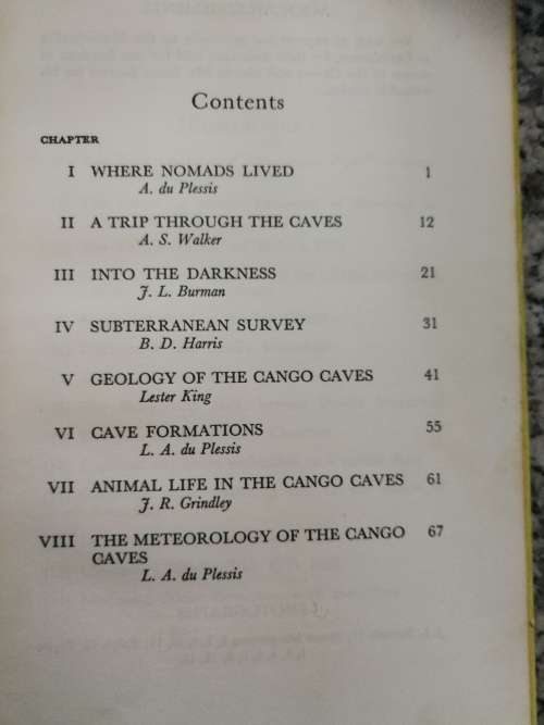 CANGO The Story of the Cango Caves of South Africa  ( 1958 Oudshoorn   )
