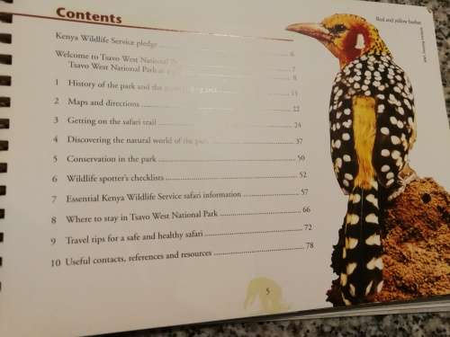 TSAVO WEST NATIONAL PARK KENYA WILDLIFE SERVICE OFFICIAL GUIDE 2003