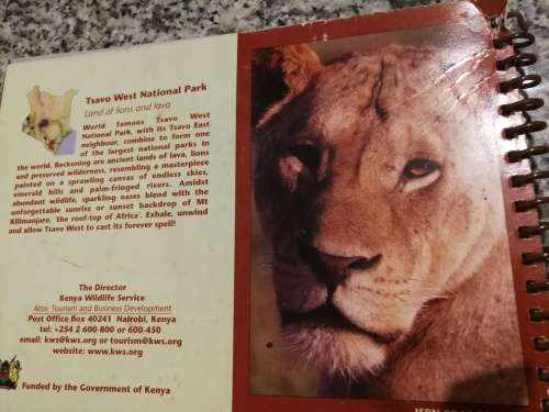 TSAVO WEST NATIONAL PARK KENYA WILDLIFE SERVICE OFFICIAL GUIDE 2003