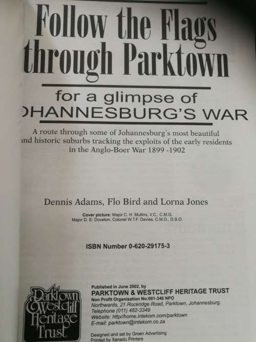FOLLOW the FLAGS THROUGH PARKTOWN for a Glimpse of JOHANNESBURG`S WAR Anglo Boer  Anglo-Boer