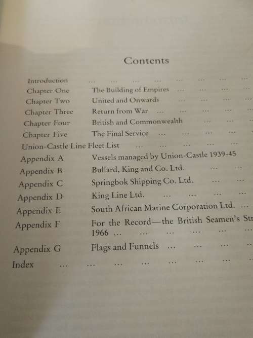 THE CAPE RUN W H MITCHELL  and L A SAWYER ( History of the Union Castle passenger ships UK  to Cape
