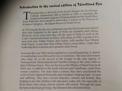 THIRSTLAND EPIC HERORIC STRUGGLE OF PIONEER MISSIONARIES IN NAMAQULAND ( mission , missionary )