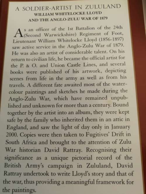 A SOLDIER - ARTIST IN ZULULAND WILLIAM WHITELOCKE LLOYD and the ANGLO-ZULU WAR DAVID RATTRAY