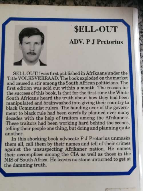SELL-OUT ADV. P J PRETORIUS SIGNED BY ADV. P J PRETORIUS   ( SELL OUT SELLOUT )