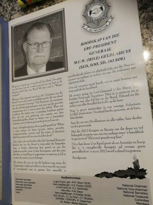2011 BOND VAN OUD-POLISIEBEAMPTES NUUSBRIEF LEAGUE OF FORMER POLICE OFFICIALS NEWSLETTER SAPS