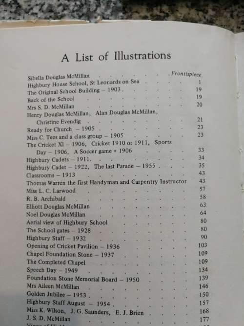 HIGHBURY J S D McMILLAN  ( School Hillcrest KZN  incl List of names of DUX  etc  )