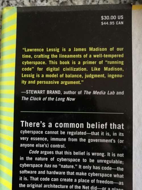 CODE AND OTHER LAWS OF CYBERSPACE LAWRENCE LESSIG  (  internet  computers computer )
