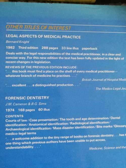 FORENSIC MEDICINE A GUIDE TO PRINCIPLES  I GORDON H A SHAPIRO
