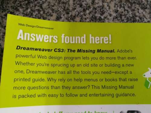 DREAMWEAVER CS3 THE MISSING MANUAL DAVID SAWYER McFARLAND  ( Web site design computers )
