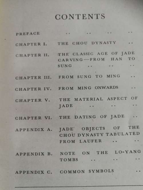 CHINESE JADE BY FRANK DAVIS Second Edition  Third Impression 1946  ( sculpture )