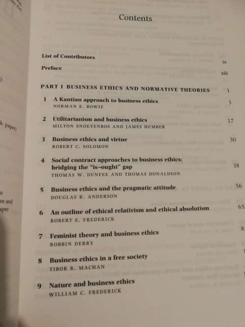 A COMPANION TO BUSINESS ETHICS Edited by ROBERT E FREDERICK Blackwell Companions to Philosophy