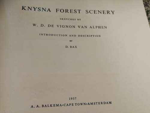 KNYSNA FOREST SCENERY SKETCHES by W D DE VIGNON VAN ALPHEN 1957 Garden Route Tsitsikama Eastern Cape