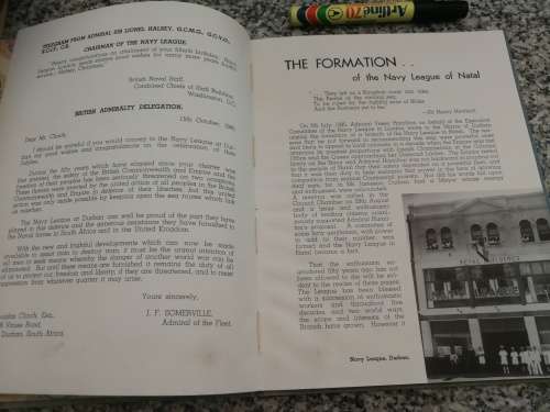 NAVAL LEAGUE 1896 - 1946 Natal Branch GOLDEN JUBILEE SOUVENIR  S A Navy
