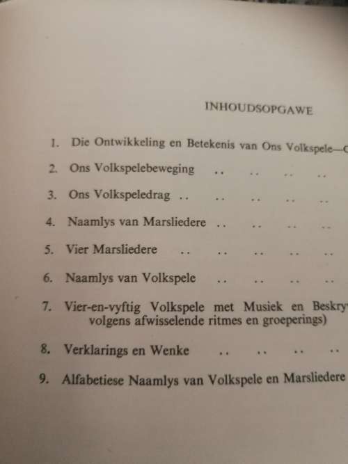 ONS EIE VOLKSPELE `n BUNDEL VAN DIE GEWILDSTE en MEES TIPIESE AFRIKKANSE VOLKSPELE ( 1955 )