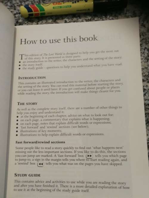 THE LOST WORLD  ARTHUR by CONAN DOYLE Edited by SARAH MATTHEWS Study Guide