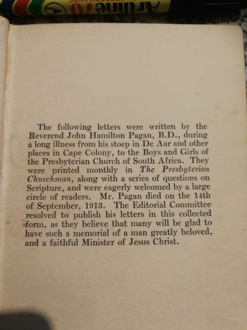 THE FLOWER OF THE HIDDEN CROWN JOHN HAMILTON PAGAN ( and other Letters to Boys and Girls