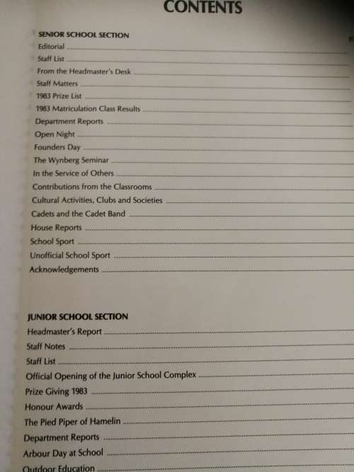 1984 WYNBERG BOYS HIGH AND JUNIOR SCHOOLS MAGAZINE  Cape Town School
