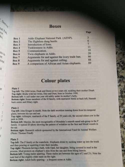 A FIELD GUIDE TO THE ADDO ELEPHANTS ANNA WHITEHOUSE PAT IRWIN & KATIE GOUGH  wildlife game reserve )