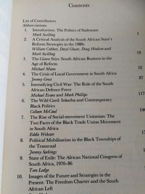 STATE RESISTANCE AND CHANGE IN SOUTH AFRICA Edited by PHILIP FRANKEL NOAM PINES MARK SWILLING