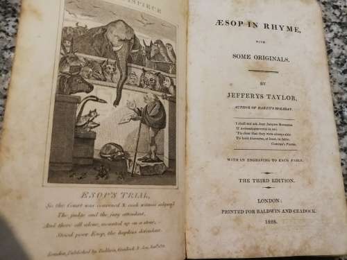 AESOP IN RHYME  with Some Originals by JEFFERYS TAYLOR The Third Edition 1828