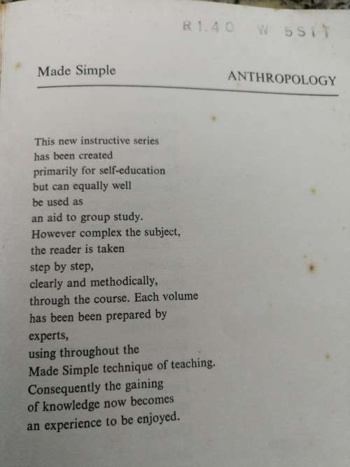 ANTHOPOLOGY MADE SIMPLE JOHN LEWIS