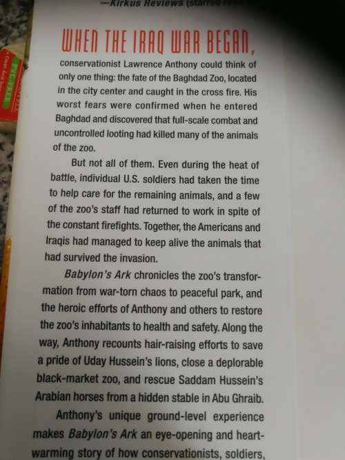 SIGNED BY LAWRENCE ANTHONY BABYLON`S ARK The Incredible Wartime Rescue of the Baghdad Zoo