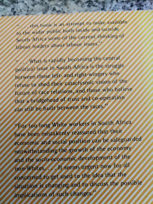 LABOUR PERSPECTIVES ON SOUTH AFRICA Edited by WOLFGANG H THOMAS  ( Proceedings of a Workshop )