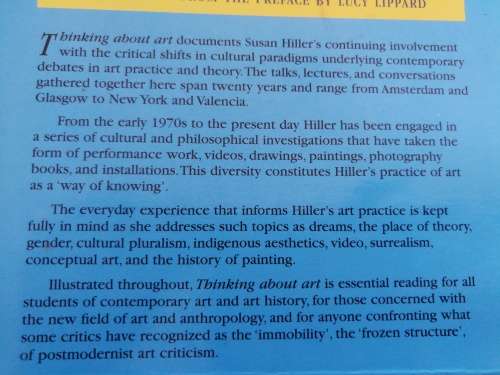 THINKING ABOUT ART CONVERSATIONS WITH SUSAN HILLER Ed. BARBARA EINZIG