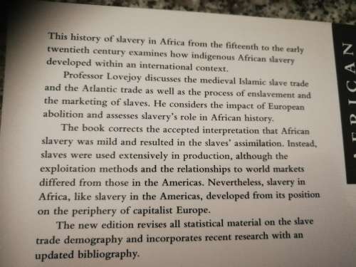 TRANSFORMATIONS IN SLAVERY A History of Slavery in Africa PAUL E LOVEJOY Second Edition
