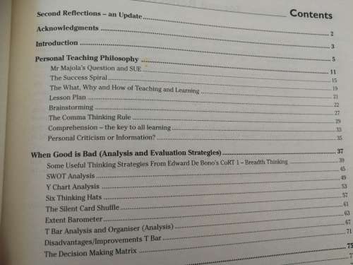 REFLECTIONS ON CLASSROOM THINKING STRATEGIES ERIC FRANGENHEIM teaching learning thinking skills