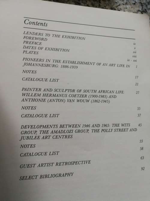 JOHANNESBURG ART AND ARTISTS SELECTIONS FROM A CENTURY SHEREE LISSOOS 1986