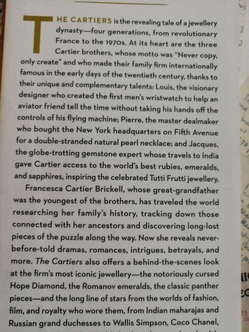 THE CARTIERS FRANCESCA CARTIER BRICKNELL The Untold Story of the Jewellery Empire