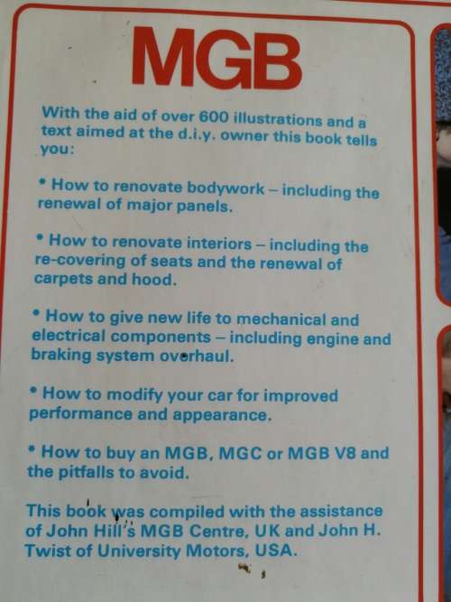 GUIDE TO PURCHASE & DIY RESTORATION OF THE MGB  by LINDSAY PORTER HAYNES motor manual